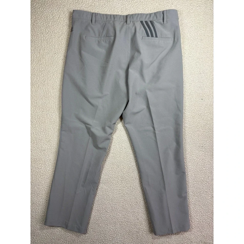 Adidas Ultimate Golf Pants Mens 38x30 Grey Flat Front Stretch BC1606 Trousers